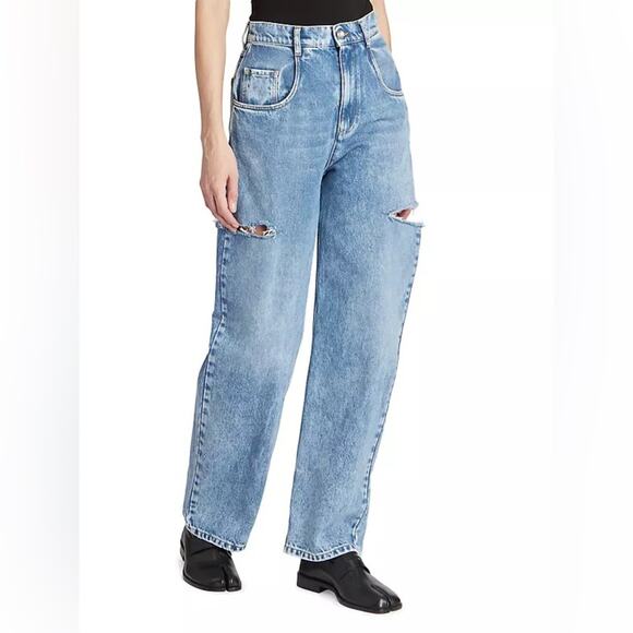 NWT!!! Maison Margiela Wide-Leg Slashed Cut-Out Jeans Size 1 850$ Authen… - Picture 1 of 11
